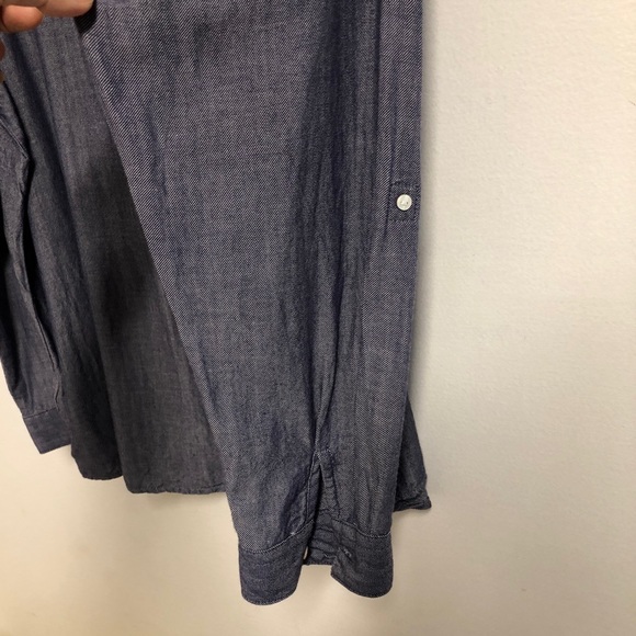 LC Waikiki Denim Floral Embroidered Shirt, Pull-up Sleeves, Size 48(178/114A) - Picture 6 of 12